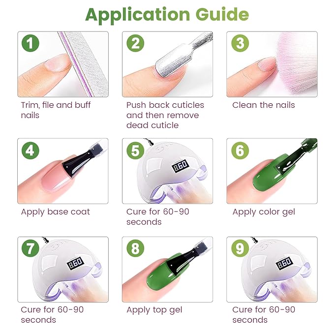 RARJSM Green Jelly Glass Gel Nail Polish Set 6pcs Clear Crytal Army Dark Jade Sage Green Transparent Sheer Amber Series Milky Diamond Cat Eye Gel Varnish LED UV Curing Requires-Velvo Beauty