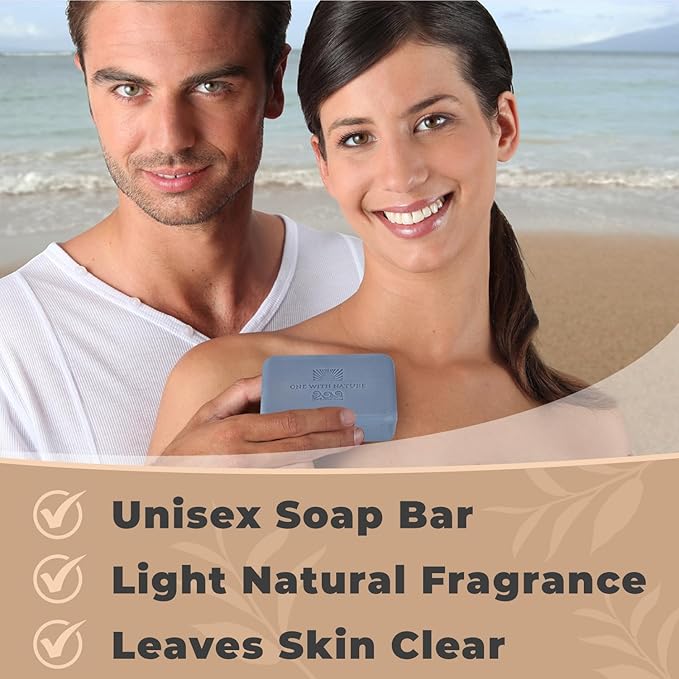 One With Nature Dead Sea Salt Lavender Soap 7oz 3-Pack – Soothing and Exfoliating Soap Bar with Dead Sea Minerals for Face & Body, for Men & Women-Velvo Beauty