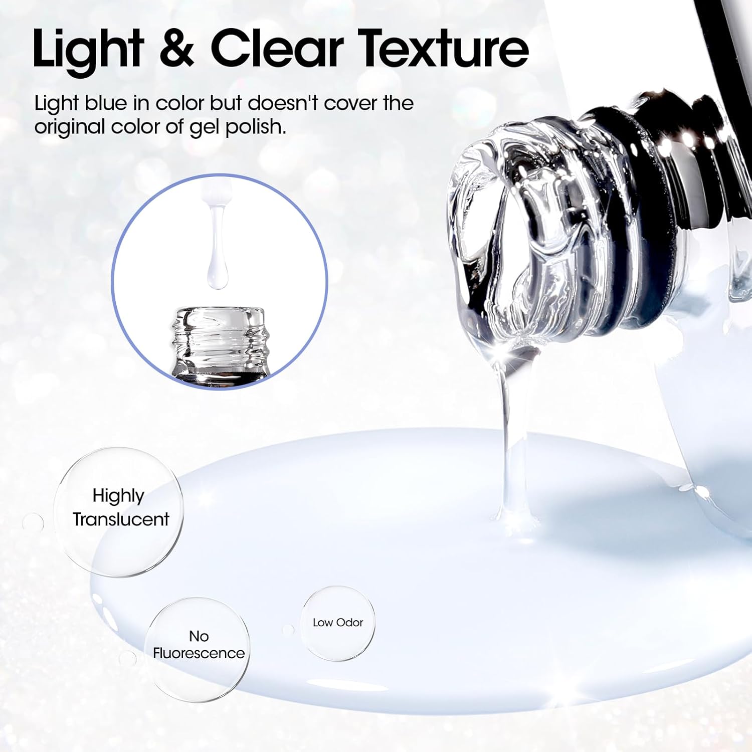 GELLEN 20ml Gel Top Coat, High Gloss Shiny Top Coat Nail Polish, Long Lasting Soak Off UV Light Needed Clear Nail Gel, Home Salon Manicure Gift for DIY Nail Art-Velvo Beauty