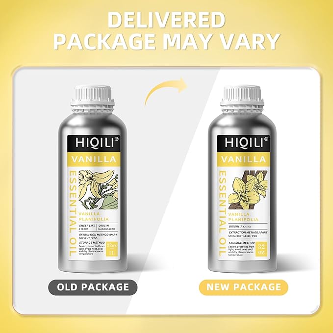 HIQILI 32 Ounces Vanilla Essential Oil, Strong Fragrance for Body Lotion, Candle Making, Soap, Aromatherapy-32 Fl Oz-Velvo Beauty