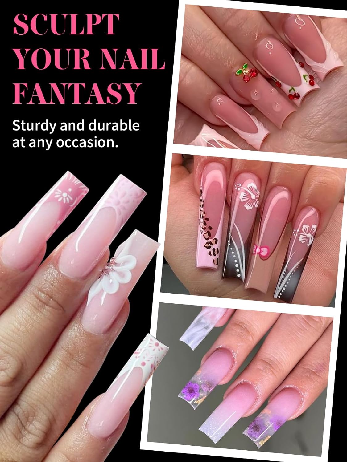 EBANKU Dual Nail Forms for Poly Extension Gel, 150 PCS Pink Nail Molds Reusable 15 Sizes Nail Extension Forms for Builder Gel Manicure Design Salon DIY-Velvo Beauty