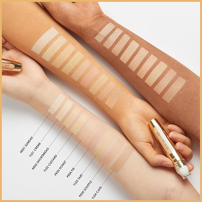 FOCALLURE FIX CORRECTOR Concealer Stick, Full Coverage Concealer Makeup, Color Corrector for Dark Circles, Including Replaceable Applicator, NE02 SHORTBREAD-Velvo Beauty