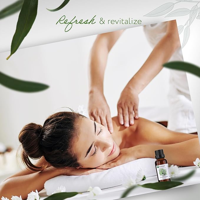 HBNO California Bottled Organic Eucalyptus Essential Oil (Radiata) 1 fl oz (30ml) - USDA Certified Organic Eucalyptus Oil - Perfect Eucalyptus Oil Essential Oil for Aromatherapy-Velvo Beauty