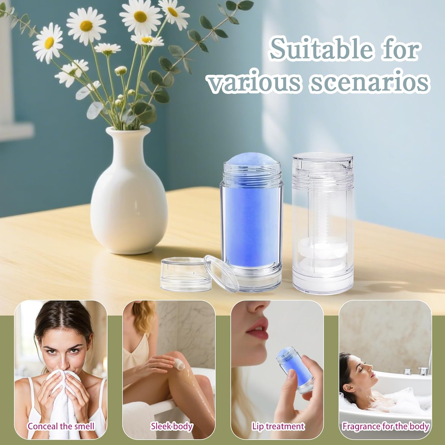 36 Pcs Empty Deodorant Containers Clear Plastic Twist up Filling Stick Round Bottomfill Lip Balm Tubes Refillable Deodorant Bottles for DIY Homemade Crayon Lipstick (30 ml)-Velvo Beauty