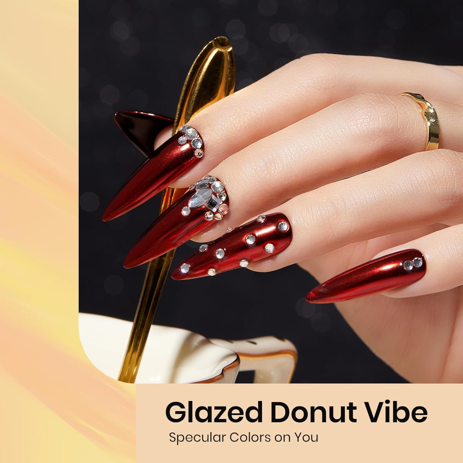 Beetles Gold Chrome Nail Powder Set - 8 Colors Sliver Holographic Mirror Effect Iridescent Golden Red Brown Glitter Metallic Nail Polish Chrome for Nail Art Design-Velvo Beauty