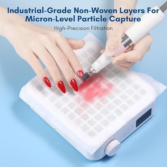 Makartt Nail Dust Collector Filter Paper – 100 Sheets Disposable Nail Dust Filters for Nail Dust Collector Machines, Nail Vacuum Dust Collector Nail Salon Supplies & Accessories White-Velvo Beauty