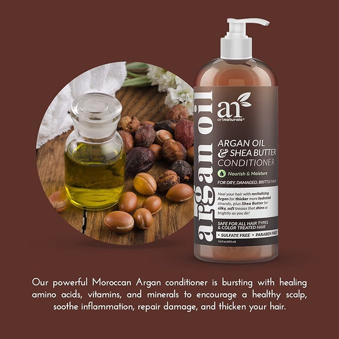 Artnaturals Argan Oil Hair Conditioner - (16 Fl Oz / 473ml) - Sulfate Free - Treatment for Damaged and Dry Hair - For All Hair Types - Safe for Color Treated Hair-Velvo Beauty