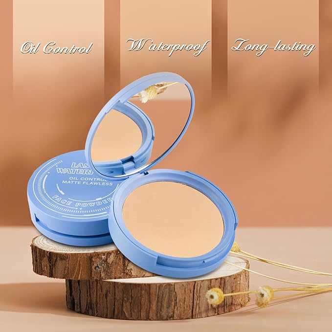 Oil Control Face Powder, Matte Smooth Setting Powder, Waterproof Long-Lasting Setting Powder, Perfect Lightweight Face Makeup For Soft Focus Finish, Minimizes Fine Lines And Pores (Nature BEIGE)-Velvo Beauty