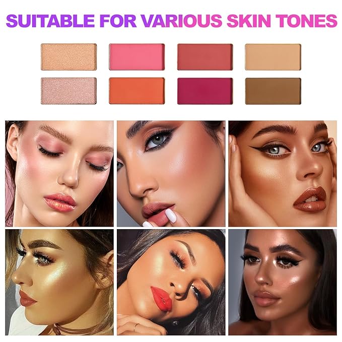 Large Eyeshadow Palette for Makeup Beginners, DE'LANCI Big Colorful All In One Makeup Palette for Stage Makeup, Blush Highlighter Contour Full Highly Pigmented Makeup Pallet Teen Holiday Gifts-Velvo Beauty
