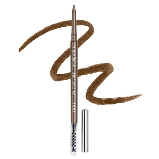 Mirabella Ultra Fine Brow Pencil, Anti-Chip Waterproof Eyebrow Pencil - Smudgeproof, Blendable & Retractable Eyebrow Pencil to Define and Fill In Brows Naturally - Light-Velvo Beauty