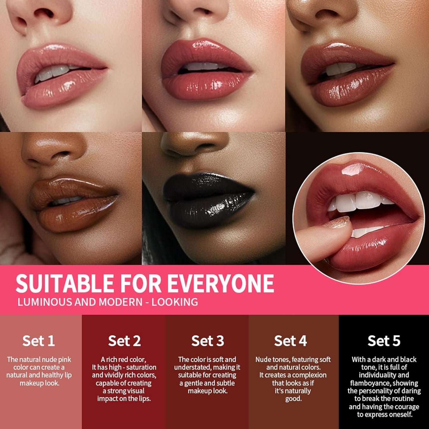 3PCS Black Lip Liner and Lipstick Set – Bold Matte Lipstick, Precision Liner & High-Shine Gloss for Gothic, Halloween, Cosplay & Editorial Looks – Long-Lasting, Smudge-Proof Lip Makeup Kit (Black)-Velvo Beauty