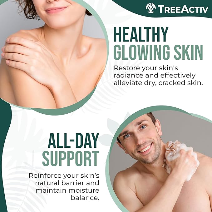 TreeActiv Crepey Skin Repair Kit, Includes Anti-Aging Exfoliating Body Wash, 8oz, Crepe Skin Cream, 8oz, Skin Tightening Cream for Body and Face. Hydrates and Tighten Dry Crepe Skin, Crepe Skin Cream-Velvo Beauty