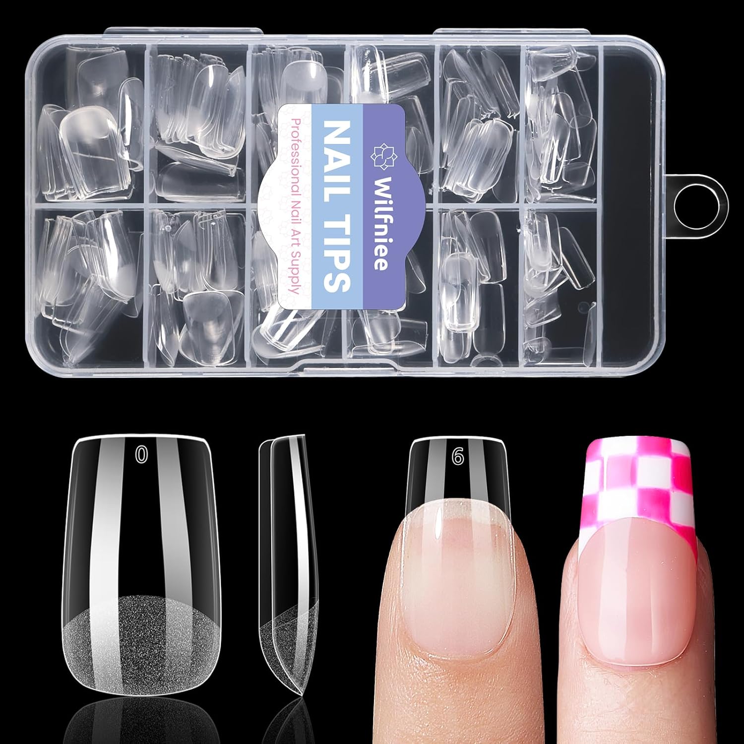 Short Square Nail Tips: 240PCS Acrylic Pre-shaped Soft Gel Square Nail Tips, 12 Sizes Full Cover Fake Press on Nails for Beginner Professional DIY Nail Salon-Velvo Beauty