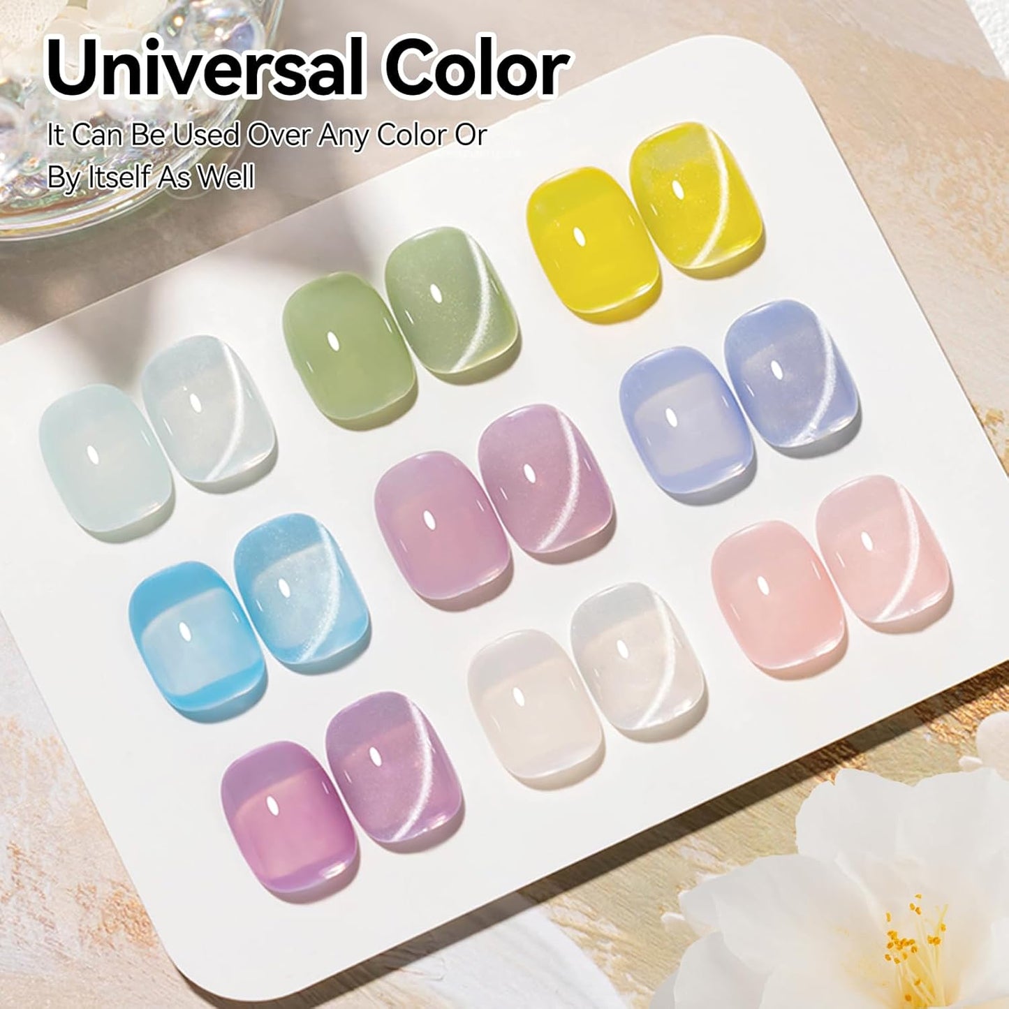 Cat Eye Gel Polish, Magentic Nail Polish Silver Translucent Jelly Color Clear Moonlight UV Gel Glitter Holographic With Magnet For Nail Salon DIY At Home-Velvo Beauty