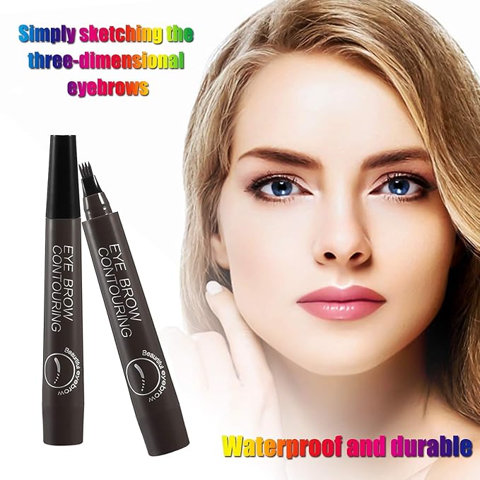 Liquid Eyebrow Pen, Waterproof Microblading Eyebrow Pencil with a Micro-Fork Tip Applicator, Creates Natural Looking Brows Effortlessly-Velvo Beauty