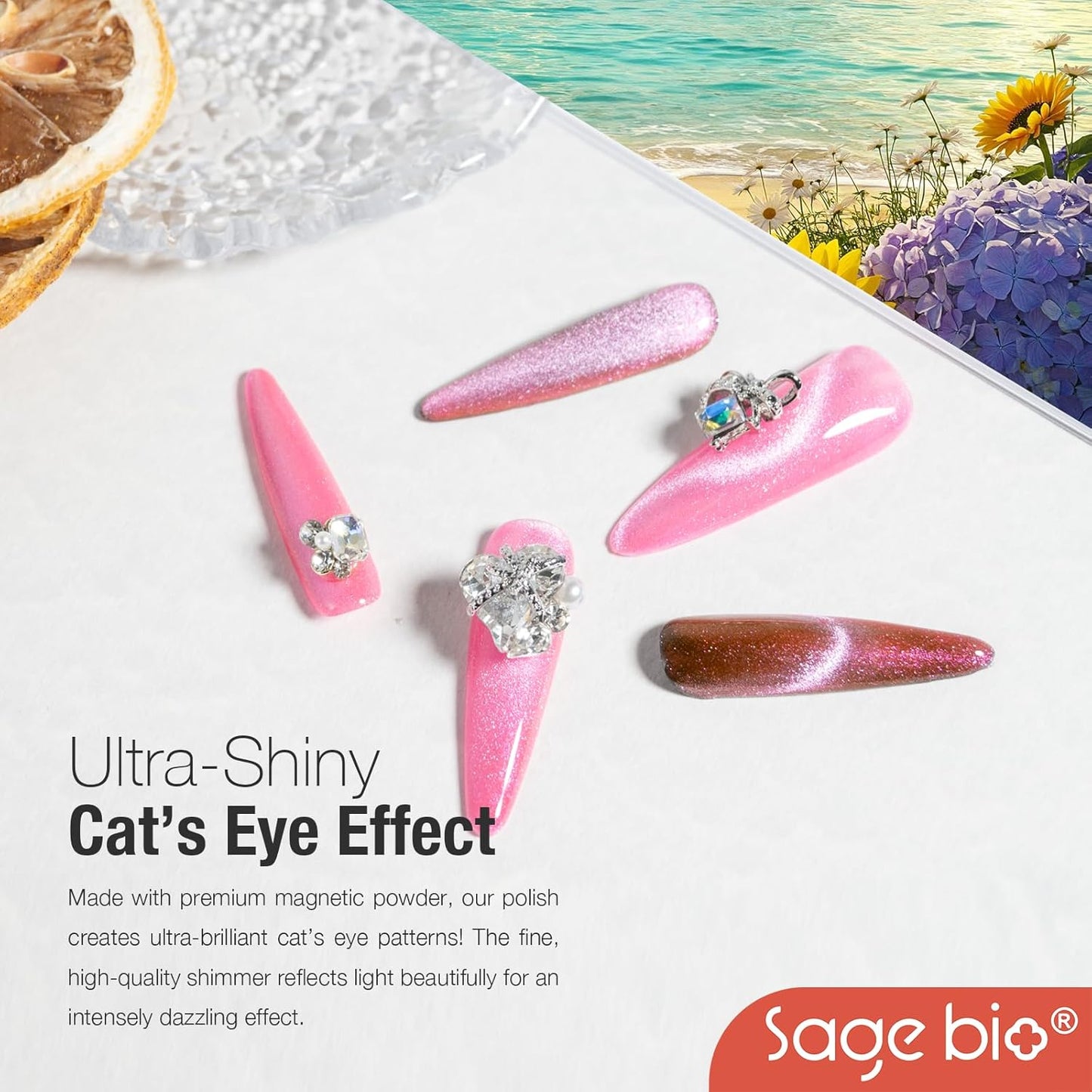 Cat Eye Gel Nail Polish, 15ml Magnetic Gel, High-Gloss Finish, Long-Lasting, DIY Manicure Kit with Magnet Stick, Stunning 3D Magnetic Effect, 02-Velvo Beauty