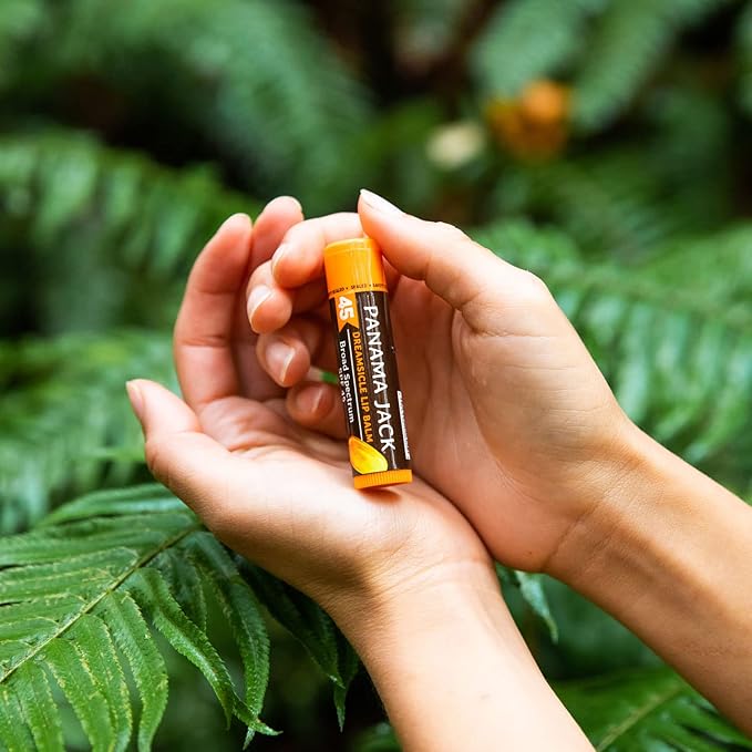 Panama Jack Sunscreen Lip Balm - SPF 45, Broad Spectrum UVA-UVB Sunscreen Protection, Prevents & Soothes Dry, Chapped Lips, Dreamsicle, Pack of 7-Velvo Beauty