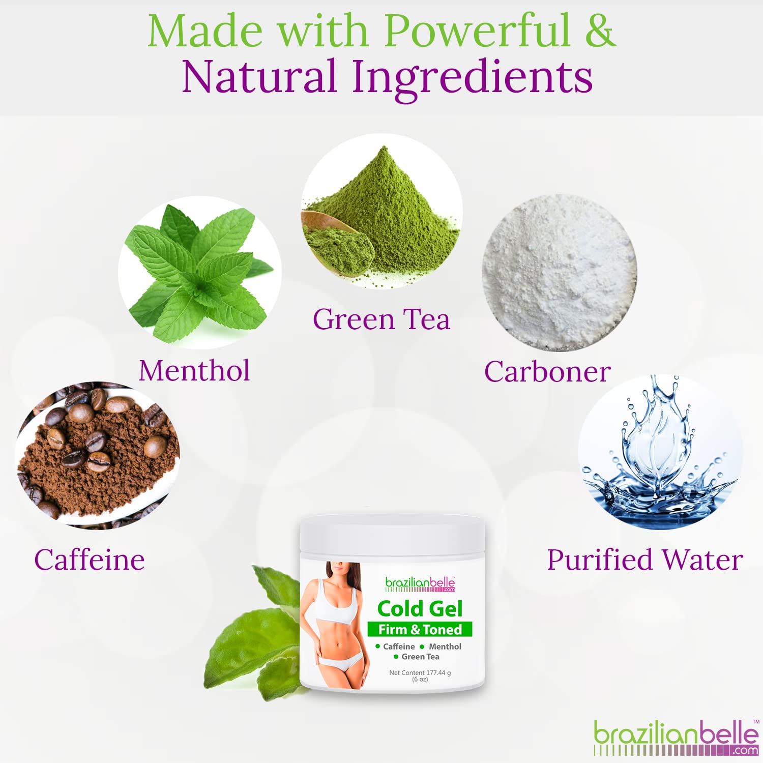 Brazilian Belle Cold Firmings Gel - Tightening & Anti Cellulite Cream with Caffeine - Advanced Firming & Body Firmings Gel for Loose & Sagging Skin - Suitable for All Skin Types-Velvo Beauty