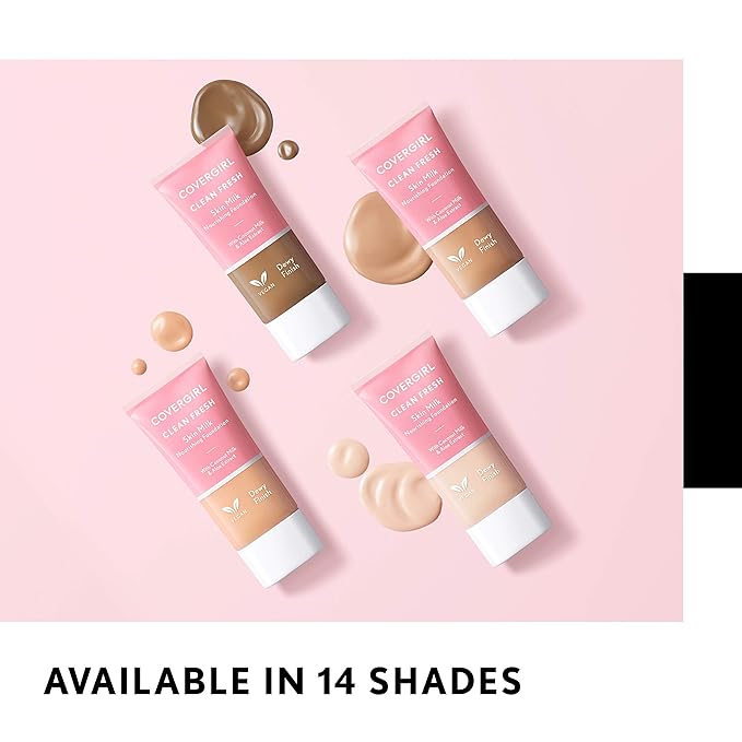 COVERGIRL, Clean Fresh Skin Milk Foundation, Dark, 1 Count (packaging may vary)-Velvo Beauty