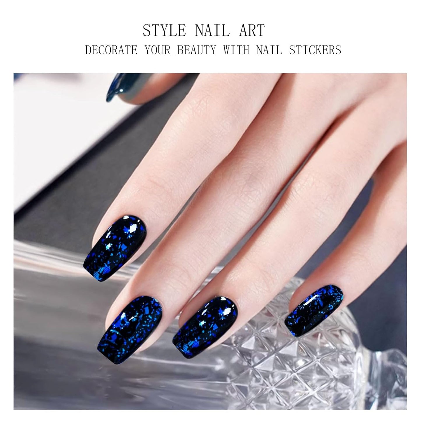JMEOWIO Gel Nail Stickers Dark Blue Green Semi Cured Gel Nail Strips Wraps UV/LED Nails Art Design Decoration Accessories-Velvo Beauty