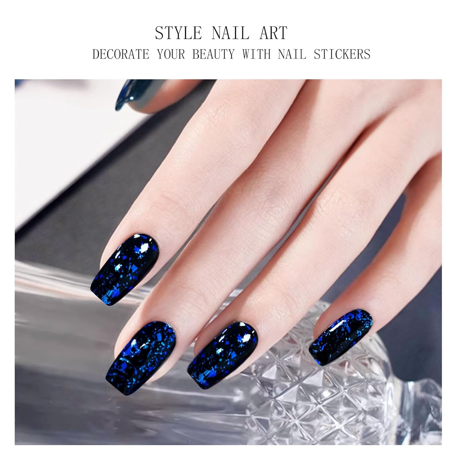 JMEOWIO Gel Nail Stickers Dark Blue Green Semi Cured Gel Nail Strips Wraps UV/LED Nails Art Design Decoration Accessories-Velvo Beauty