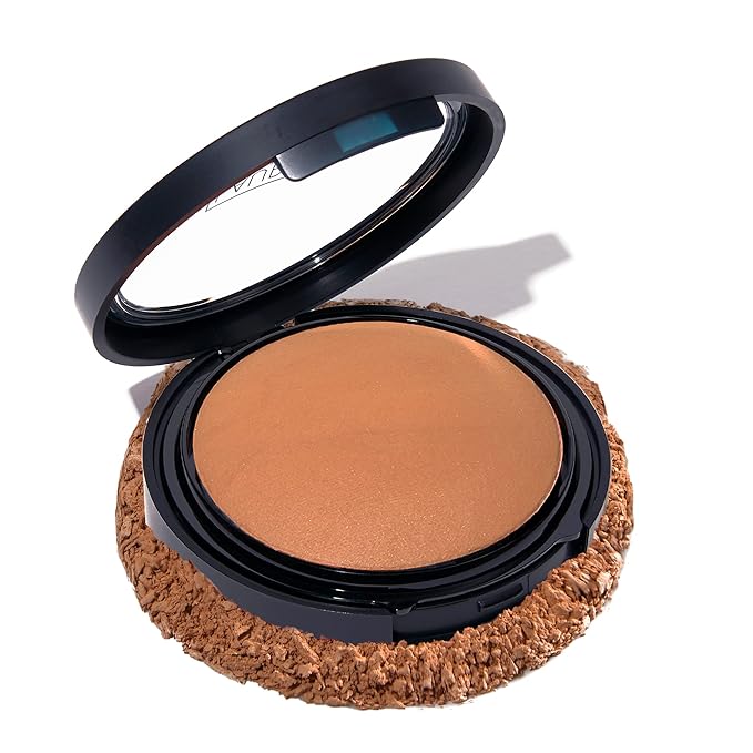 LAURA GELLER NEW YORK Baked Double Take Powder Foundation - Deep - Buildable Medium to Full Coverage - Matte Finish-Velvo Beauty