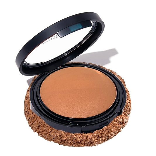 LAURA GELLER NEW YORK Baked Double Take Powder Foundation - Deep - Buildable Medium to Full Coverage - Matte Finish-Velvo Beauty