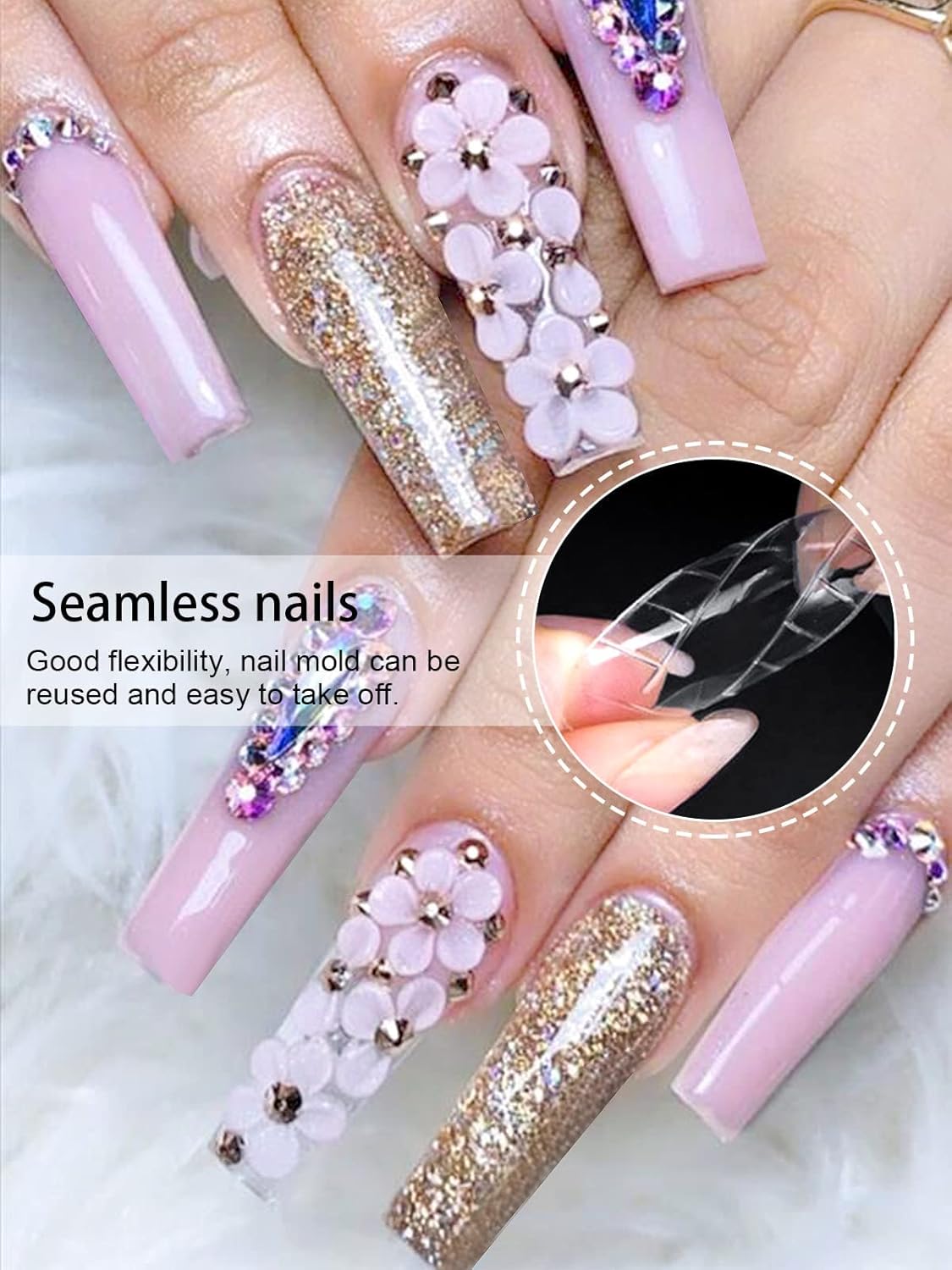 EBANKU 120Pcs Poly Extension Gel Dual Nail Forms Square Clear Nail Forms Full Cover Coffin Nail Molds 12 Sizes for Gel Manicure Nail Art Design Salon&DIY-Velvo Beauty