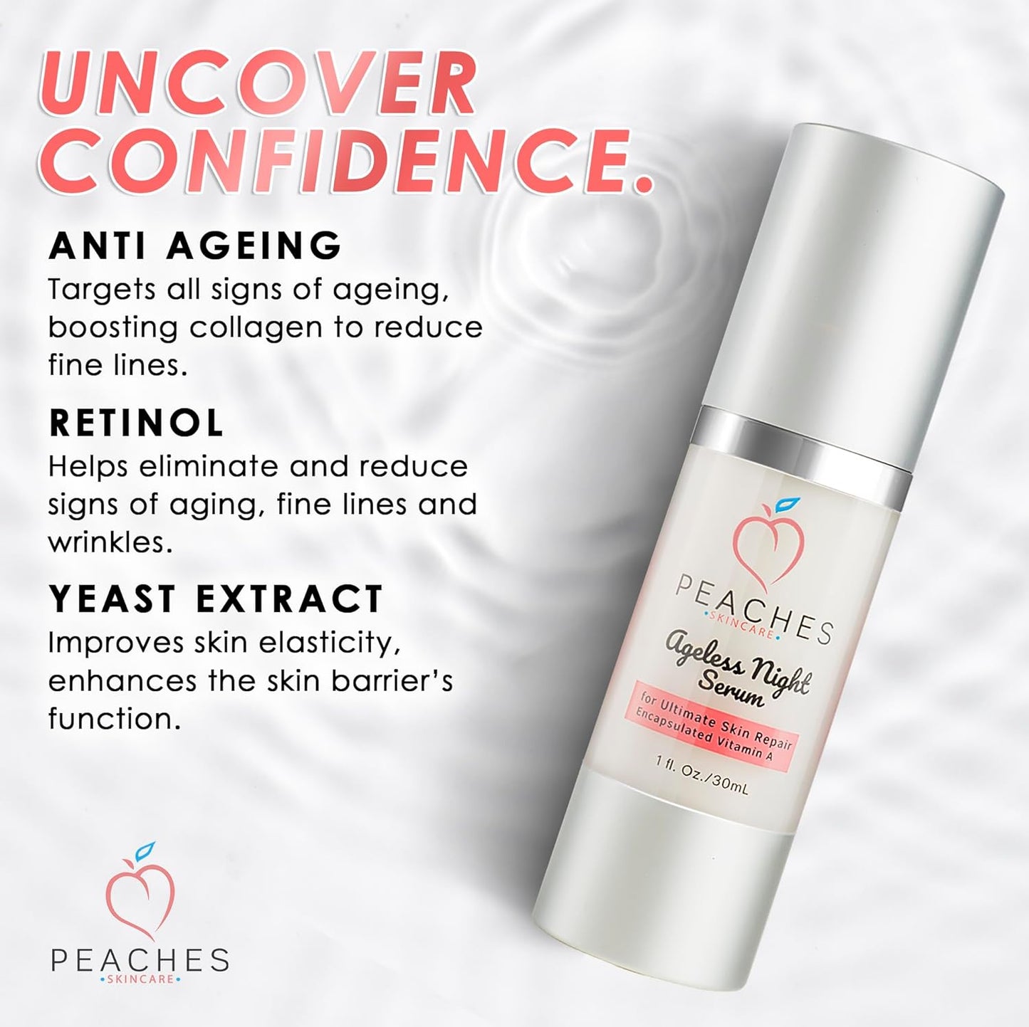 Retinol Serum for Face – Vitamin A Concentrate to Support Radiant, Even-Looking Skin – Plant-Based Facial Formula – Ageless Night Serum (1 oz)-Velvo Beauty