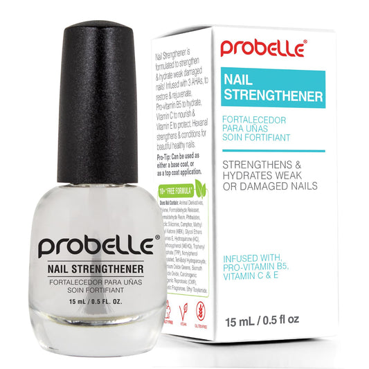 Probelle Nail Strengthener, Nail Strengthening Treatment, Nail Growth and Repair, Stops Peeling, Splits, Chips, Cracks, and Strengthens Nails (0.50 ounces, 3)-Velvo Beauty