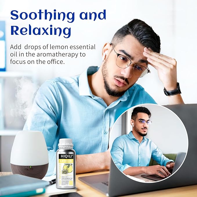 HIQILI Lemon Essential Oil for Cleaning, Degreasing & Household Use, Skin Care, Aromatherapy, Diffuser - 16 Fl Oz-Velvo Beauty