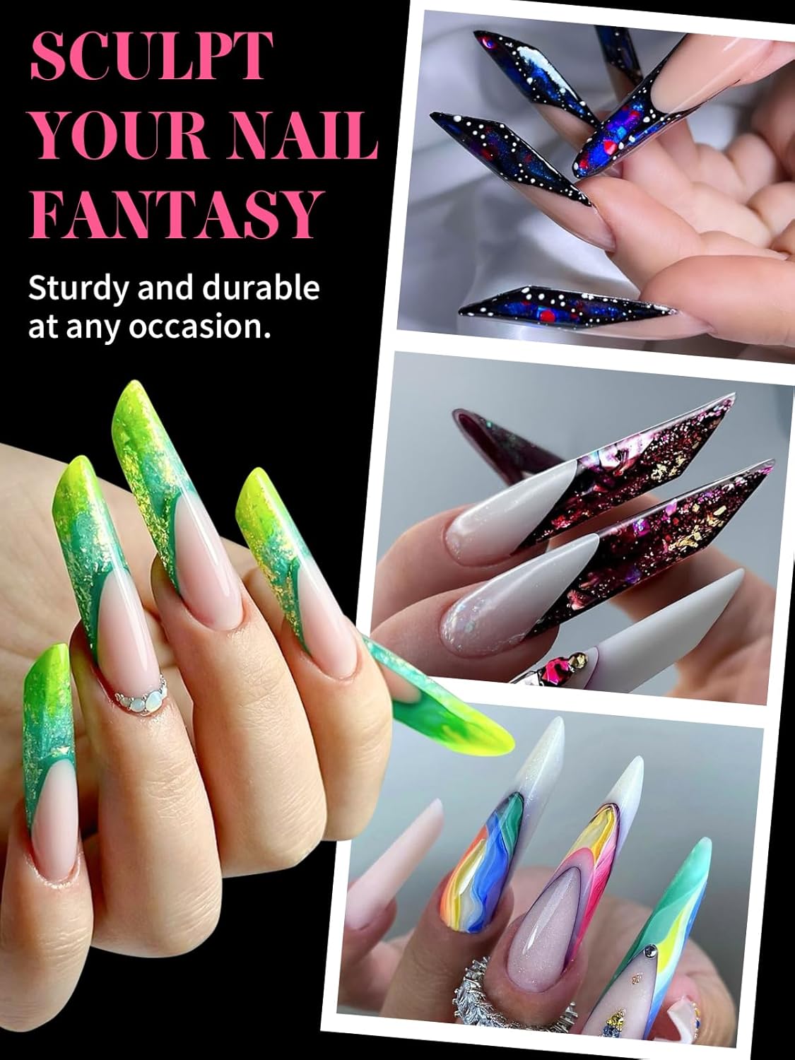 EBANKU Dual Nail Forms for Poly Extension Gel, 150 PCS Clear Coffin Nail Molds Reusable 15 Sizes Nail Extension Forms for Builder Gel Manicure Design Salon DIY-Velvo Beauty