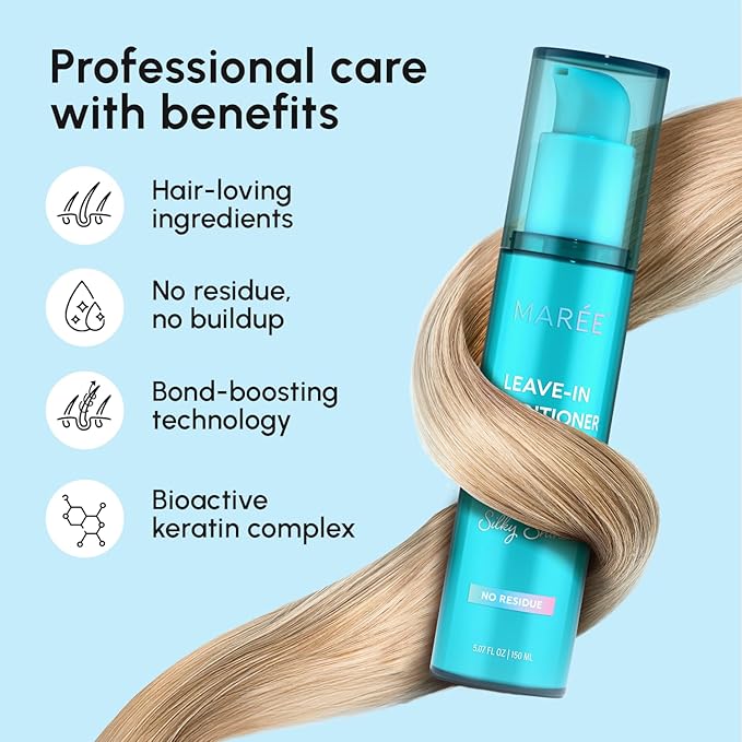 MAREE Leave In Hair Mask Keratin Treatment Conditioner - Leave In Conditioner for Curly Hair, Dry Damaged and Wavy - Extremely Deep Conditioning Mask - Hair Moisturizer - Tratamiento Para el Cabello-Velvo Beauty