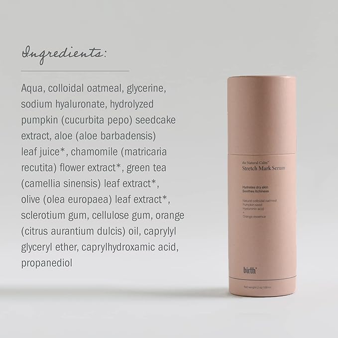 Birth Skincare Stretch Mark Serum for Pregnancy and Postpartum. Natural and safe for sensitive skin and all skin types. 𝐌𝐚𝐝𝐞 𝐢𝐧 𝐂𝐚𝐧𝐚𝐝𝐚, 2oz | 59 ml-Velvo Beauty