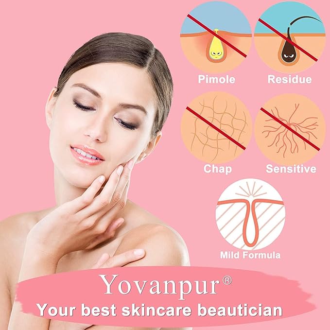 Hard Wax for Hair Removal, Rose Pink Wax Beads for Sensitive Skin and Brazilian Waxing, 10.5 Ounce/bag with 10pcs Wax Sticks-Velvo Beauty