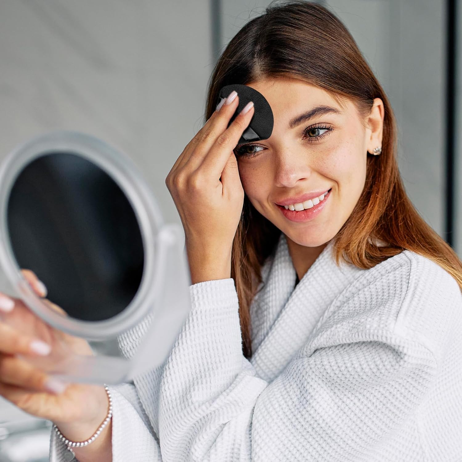 150Pcs Powder Puff Soft Makeup Puff for Loose Velour Triangle Powder Sponges for Setting Face Cosmetic Wet Dry Foundation Makeup Tools (Black)-Velvo Beauty