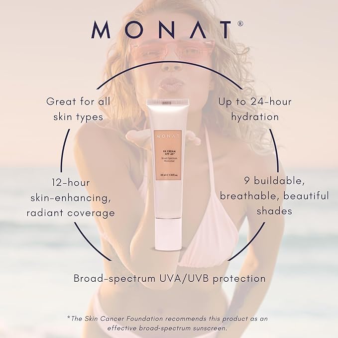 Monat BB Cream SPF 40 - Vanilla Broad-Spectrum Moisturizer, Lightweight Tinted Coverage, Fragrance-Free, 35ml/1.18 fl. oz.-Velvo Beauty