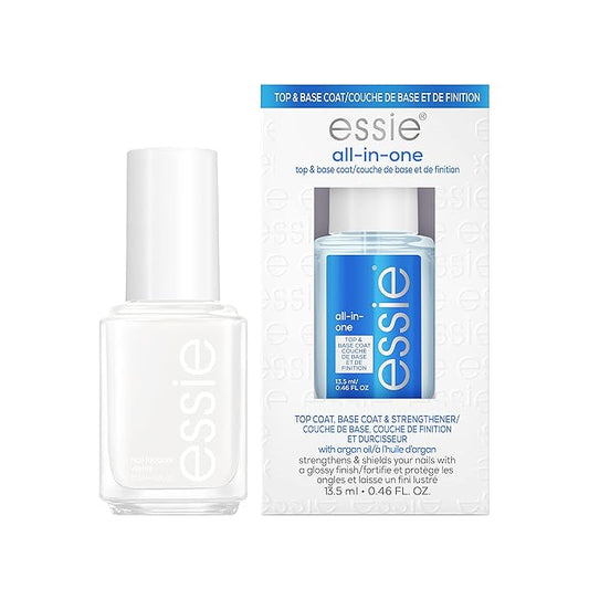 Essie Nail Polish White Mani Kit, Blanc, White Nail Polish + All-In-One Base Coat + Top Coat + Strengthener, Gifts For Women And Men, 0.46 Fl Oz Each-Velvo Beauty