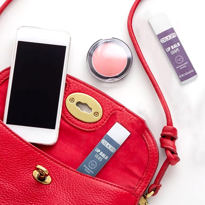 Organic Lip Balm Set - 3 Flavors - 100% Natural Moisturizer for Cracked & Dry Lips Smooth and Supple Lips - Non-GMO-Velvo Beauty