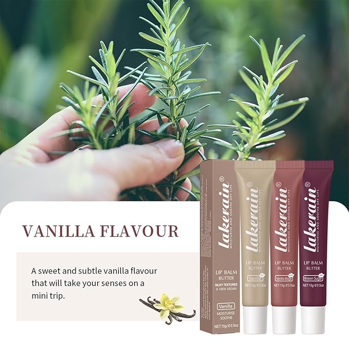 Lip Glowy Balm Butter Lip Balm Plumps Moisturizing Hydrating Lip Mask Repair Moisturizer Lips Care Lip Treatment for Dry Cracked Lip, Glossy Finish, Vegan Tinted Lip Balm Chapstick (#1 Vanilla)-Velvo Beauty