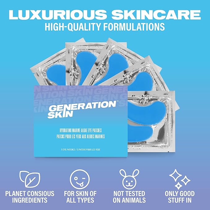 Eye Mask, Eye Masks for Dark Circles and Puffiness, Under Eye Mask with Hyaluronic Acid and Marine Algae, Vegan and Cruelty-Free Under Eye Patches, Marine Algae Eye Masks, 5-Pack-Velvo Beauty