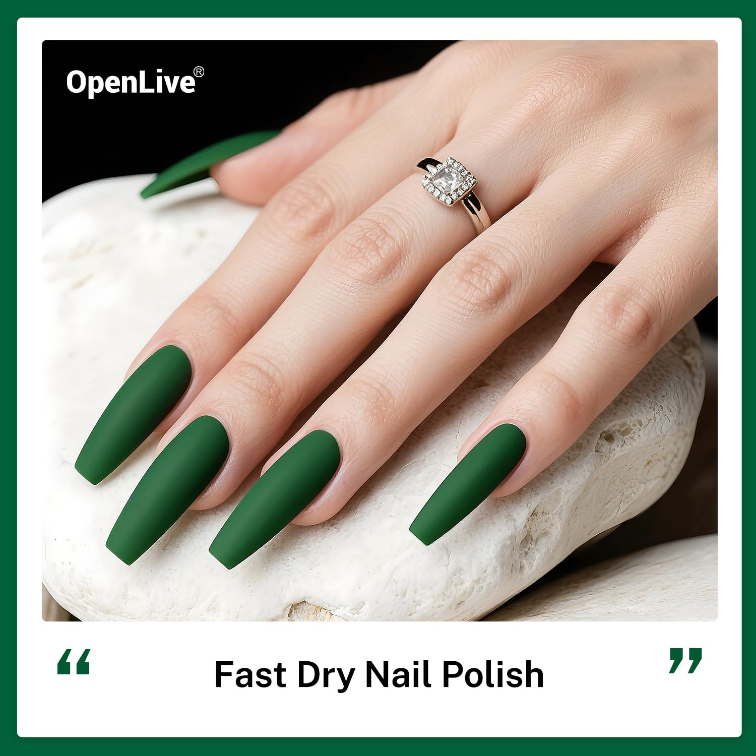 16.5ml Dark Green Nail Polish Large Volume Quick Dry Nail Polish, Long Lasting Shine, Fingernail Toenail Nail Art DIY Home Travel Nail Art Gift-Velvo Beauty