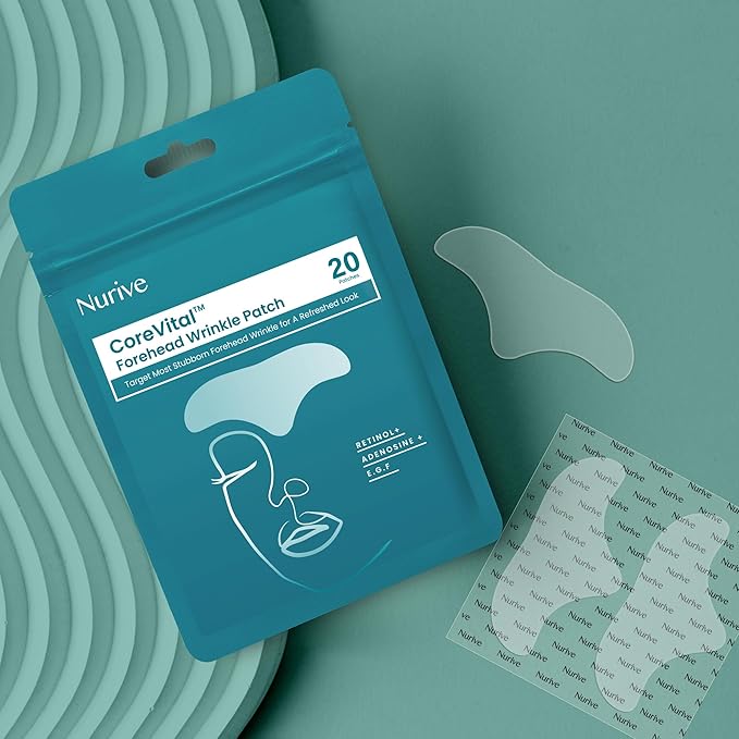 Advanced Wrinkle Patches 60ct Smile Line, Frown Line Wrinkle Patches for Facial Korean Skin Care Face Wrinkle Tape Invisible Overnight with Retinol & Collagen (Large (Forehead))-Velvo Beauty