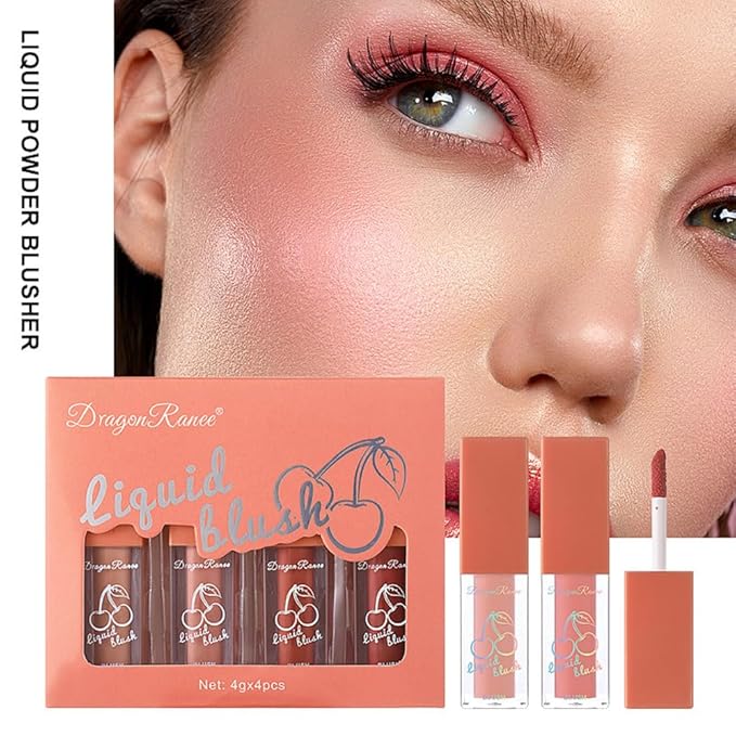 Liquid Blush 4Pcs Set Makeup for Cheeks Matte Finish Soft Cream, Flushed Cheeks, Vegan & Cruelty-free,Long-Wearing, Smudge Proof, Natural-Looking-Velvo Beauty