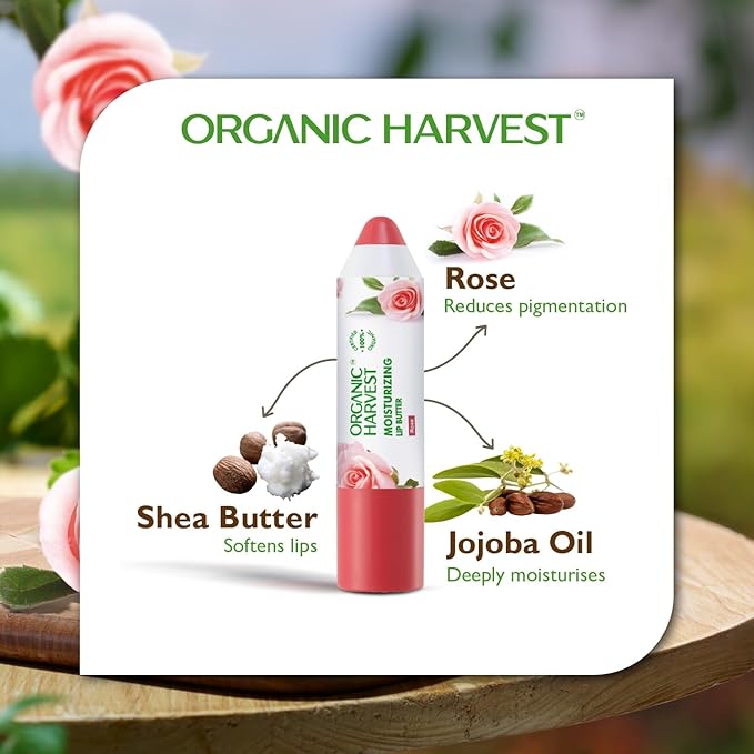 Moisturizing Lip Butter: Rose | Tinted Lip Butter for Women, Men & Kids | Best Organic Lip Balm | 100% American Certified Organic | 4gm-Velvo Beauty