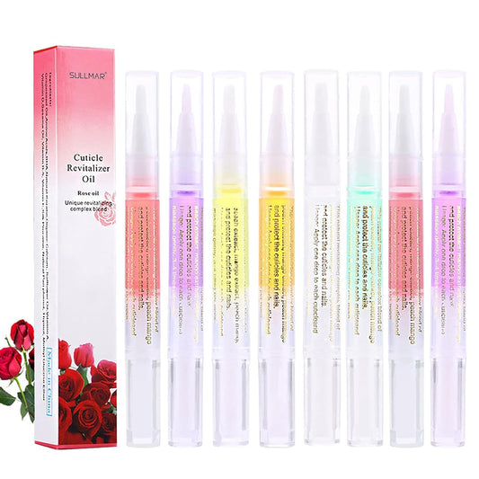 8Pcs Nail Cuticle Oils Nail Nutrition Oil Pen Nail Nourishment Pens 8 Smell Cuticle Nourish Skin Nail Care (8pcs)-Velvo Beauty