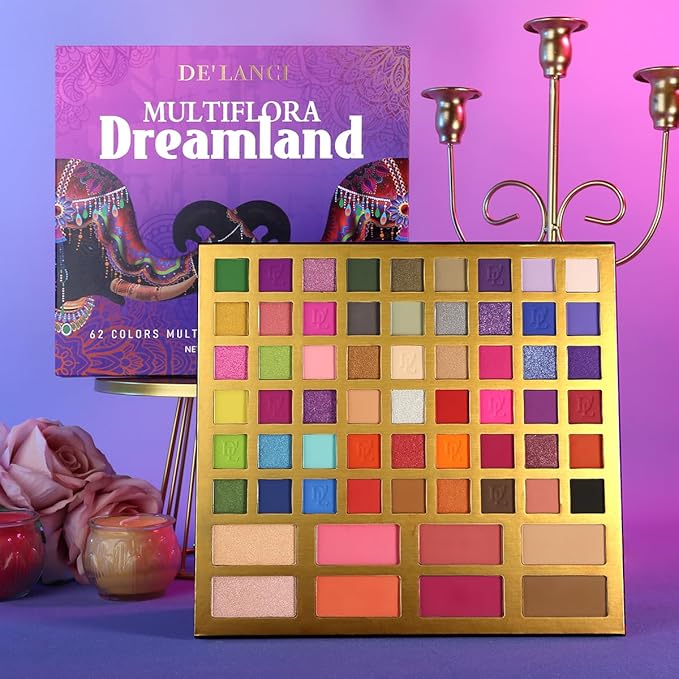 Large Eyeshadow Palette for Makeup Beginners, DE'LANCI Big Colorful All In One Makeup Palette for Stage Makeup, Blush Highlighter Contour Full Highly Pigmented Makeup Pallet Teen Holiday Gifts-Velvo Beauty
