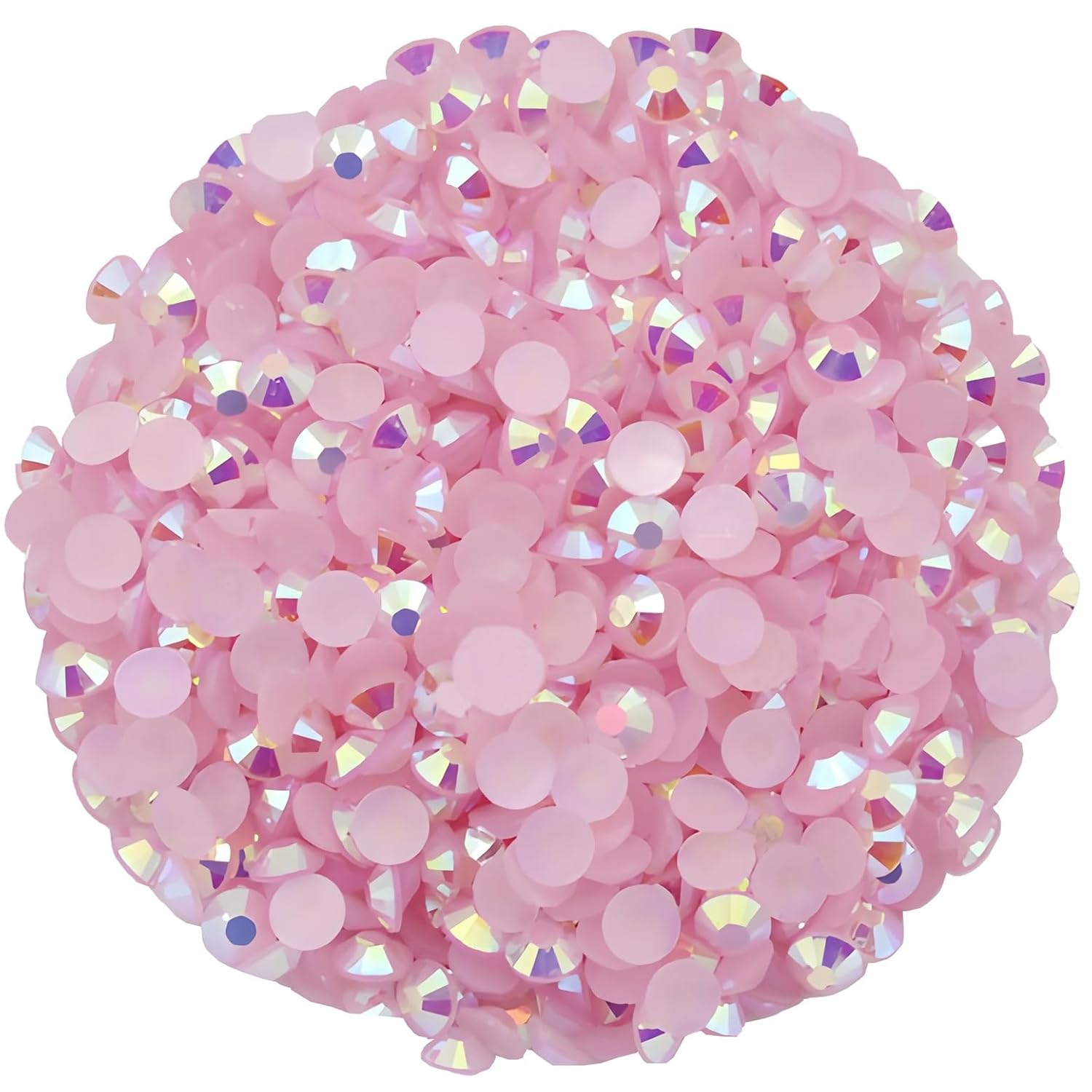 4500 Pcs SS12 3mm AB Flatback Rhinestones for Nails Art Crafts Glitter Round Shine Gems Crystals DIY Clothes Shoes （Light Pink AB）-Velvo Beauty