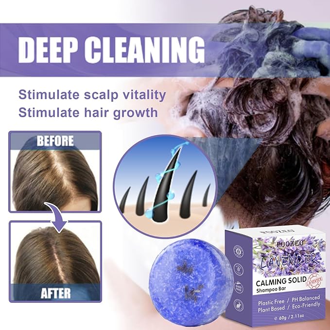 2 Pack Lavender Shampoo Bar,Solid Hair Bar And Conditioner Effect Hair Soap,Organic Shampoo Bars For Hair With All Natural Plant Based Essential Oils,Stocking Stuffers,Gifts for Women-Velvo Beauty