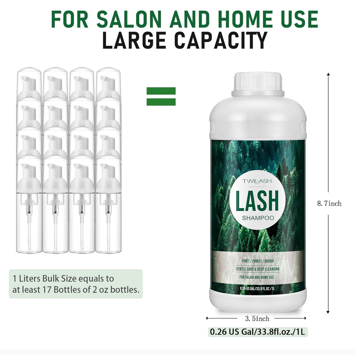 Lash Shampoo, Eyelash Cleanser for Extensions, 33.6 Fl Oz, Safe Makeup Remover, Non-irritating or Burning Formula, Eyelid Foaming Cleanser for Professional Salon and Home Use-Velvo Beauty